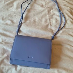 Baggu Adjustable Crossbody Bag in Cornflower Blue Leather